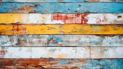 Texture of vintage wood boards with cracked paint, wood background