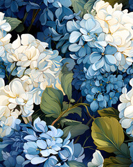 Flowers bloom watercolor  seamless pattern 