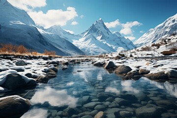 Picturesque Mountain Lake, Generative AI