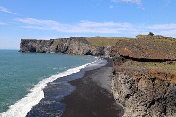 Fototapeta na wymiar Dyrholaey peninsula fantastic coastal landscape-Iceland 
