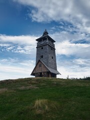 Fototapeta premium Wooden lookout tower Zbojska in Pohronska Polhora in Slovakia