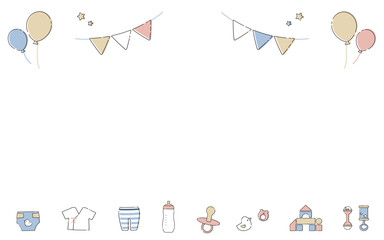 赤ちゃん　ベビーグッズ　かわいいイラスト素材　カード