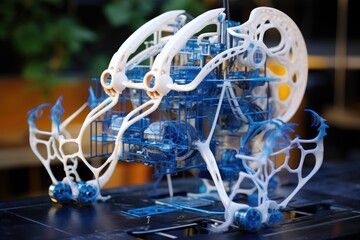 Fototapeta na wymiar 3d printed biohybrid robot components assembly
