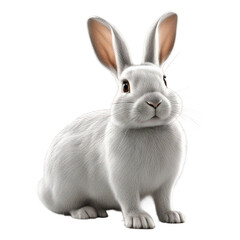 Fototapeta premium White rabbit isolated on transparent background
