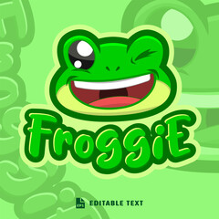 Cute Smiling Frog Logo