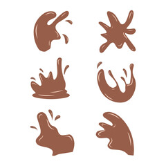 Set of chocolate splash vector illustration