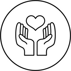 Obraz premium Hand With Heart Icon