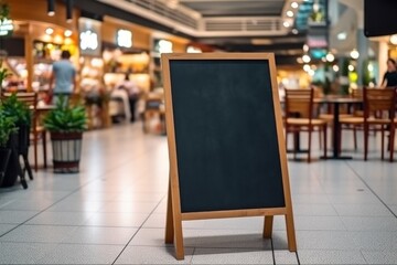 Empty billboard on the building. Blank mock-up of info banner. Generative AI