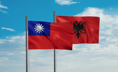 Taiwan and Albania national flag