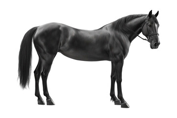 Black horse isolated on transparent background