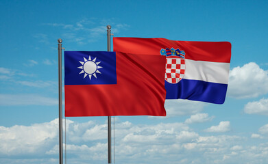 Croatia and Taiwan flag