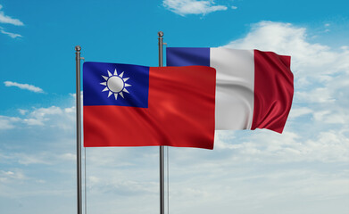 Taiwan and France flag