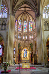 Interior of the magnificent gothic Cathedral of Saint Mary