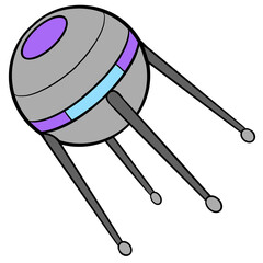 Satellite space explorer illustration
