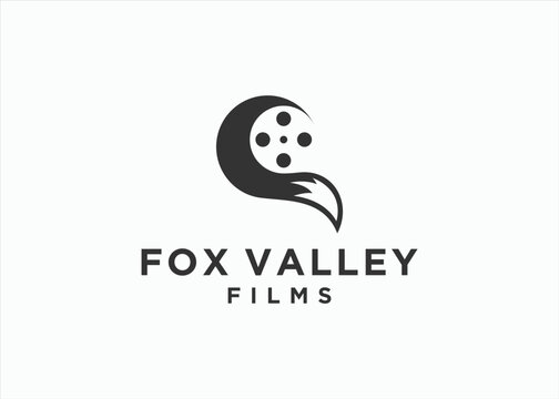 fox film logo design vector silhouette illustration