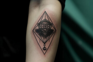 Geometric diamond, Minimal tattoo, 
