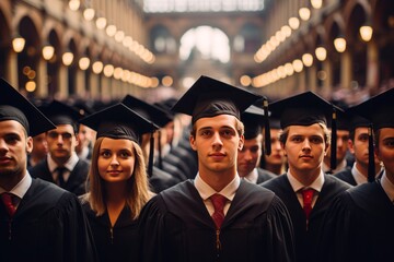 Obraz premium Graduation Ceremony With Graduates, Generative AI