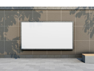 White Blank Billboard 3D Rendered Mockup in Outdoor Setting