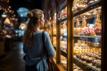 Customer Exploring The Bakery Section, Generative AI