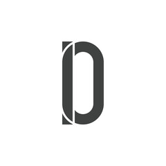 Initial alphabet letter D font icon