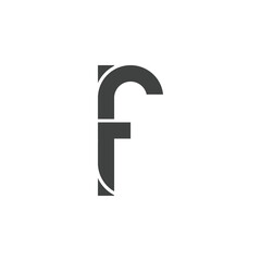 Initial alphabet letter F font icon