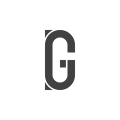 Initial alphabet letter G font icon