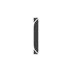 Initial alphabet letter I font icon