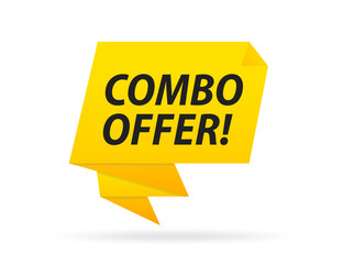 Combo offer sign, emblem, label, badge, sticker. Combo offer paper origami speech bubble. Combo offer tag. Combo offer banner. Designed for your web site design, logo, app, UI. Vector illustration