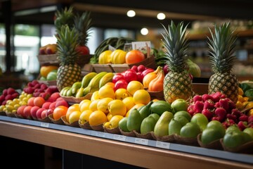 Display Of Fresh And Colorful Fruits, Generative AI