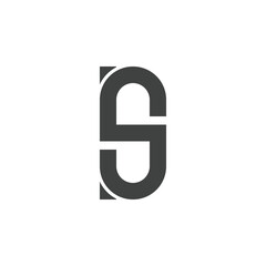 Initial alphabet letter S font icon