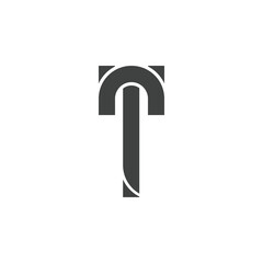 Initial alphabet letter T font icon