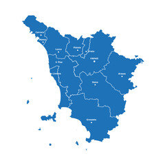 Naklejka premium Vector Map of Tuscany, Italy