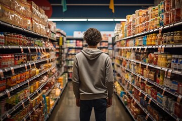 Shopper Browsing Through The Canned Goods, Generative AI 