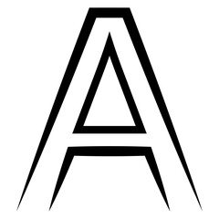 Letter A logo, letter a minimalistic font, glyph logo a