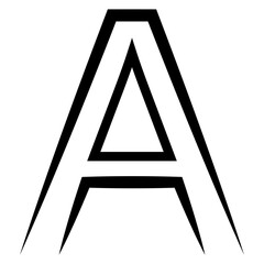 Letter A logo, letter a minimalistic font, glyph logo a
