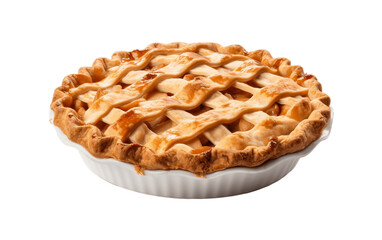 Isolated brown Apple Pie on Transparent Background. Generative AI