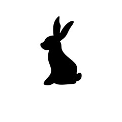 Rabbits silhouette. Bunny symbols. Hare silhouette. Farm animal icon