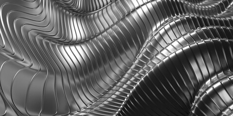 Abstract silver metal background .Aluminum stripes waves