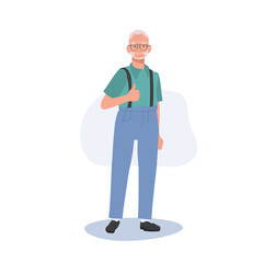 Happy Elderly Man Giving a Thumb Up. Senior Man Showing Approval with Thumb Up Gesture.