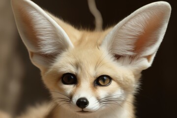 Fennec fox head closeup. Generate Ai