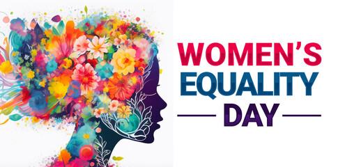 Women's Equality Day celebration background generative ai in colorful pastel flowers. Generative ai
