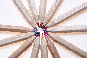 Fototapeta premium pencils on white background