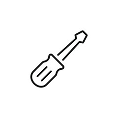 Screwdriver line icon isolated on white background