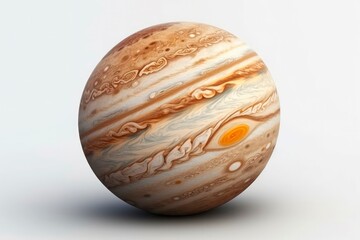 Jupiter planet with white background. Generative AI.