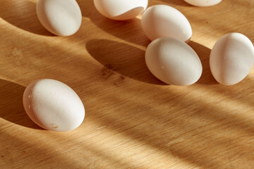 organic white easter eggs in a cosy kitchen