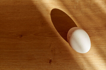organic white easter eggs in a cosy kitchen