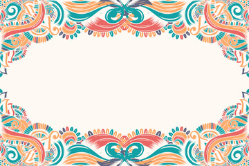 background with hand drawn seamless calming pattern. mehndi designs. Harmonious and colorful doodle texture.