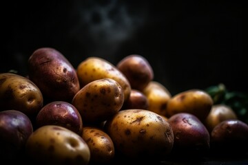 Ripe potatoes contrast. Generate Ai