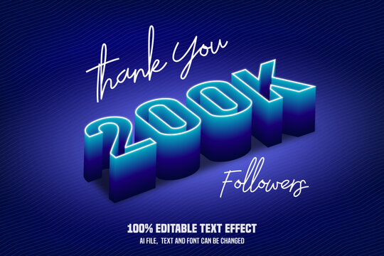social media followers 3d text style effect