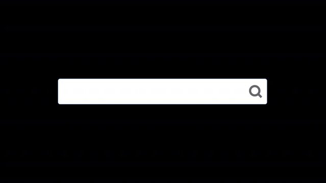 Animated Search Bar. Screen searching Database Or Web Browser.